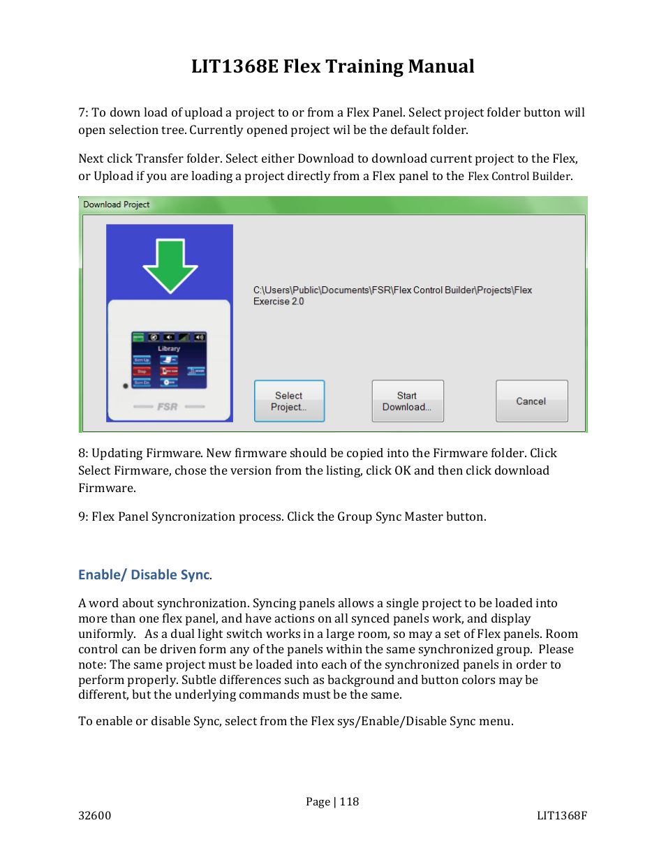 Lit1368e flex training manual | FSR FLEX CONTROL BUILDER TRAINING MANUAL User Manual | Page 118 / 142
