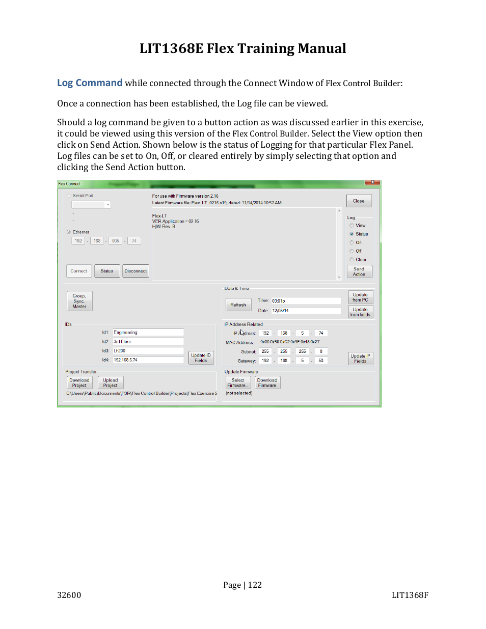 Lit1368e flex training manual | FSR FLEX CONTROL BUILDER TRAINING MANUAL User Manual | Page 122 / 142