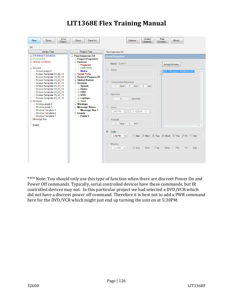 Lit1368e flex training manual | FSR FLEX CONTROL BUILDER TRAINING MANUAL User Manual | Page 126 / 142
