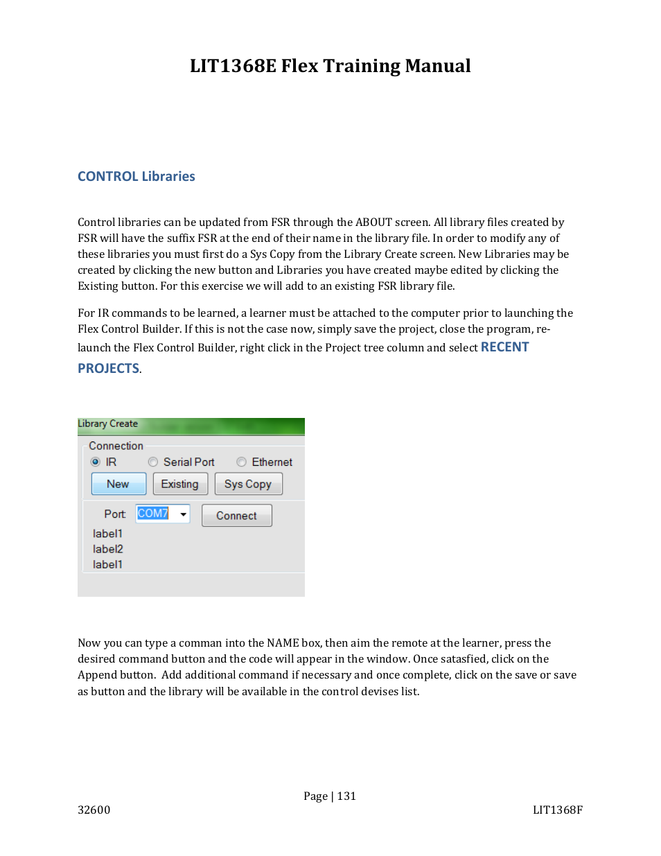 Lit1368e flex training manual | FSR FLEX CONTROL BUILDER TRAINING MANUAL User Manual | Page 131 / 142