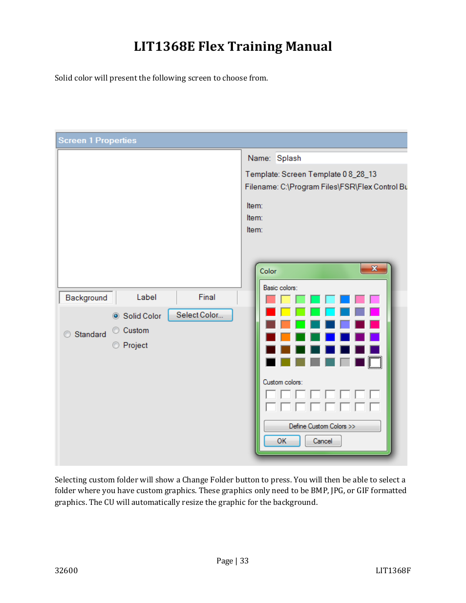 Lit1368e flex training manual | FSR FLEX CONTROL BUILDER TRAINING MANUAL User Manual | Page 33 / 142