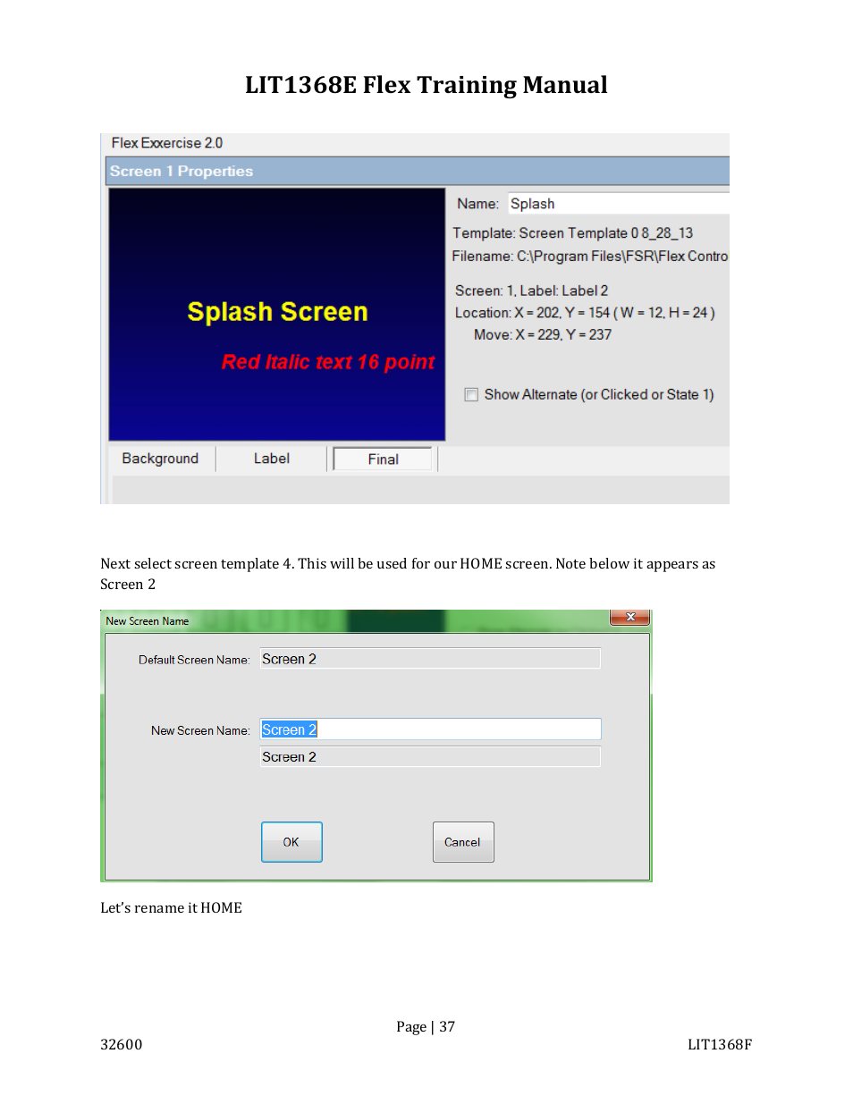 Lit1368e flex training manual | FSR FLEX CONTROL BUILDER TRAINING MANUAL User Manual | Page 37 / 142