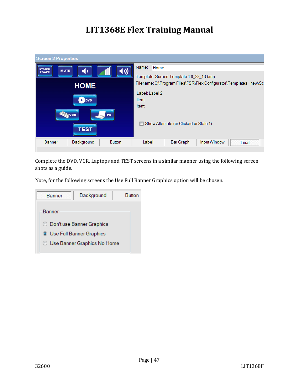 Lit1368e flex training manual | FSR FLEX CONTROL BUILDER TRAINING MANUAL User Manual | Page 47 / 142
