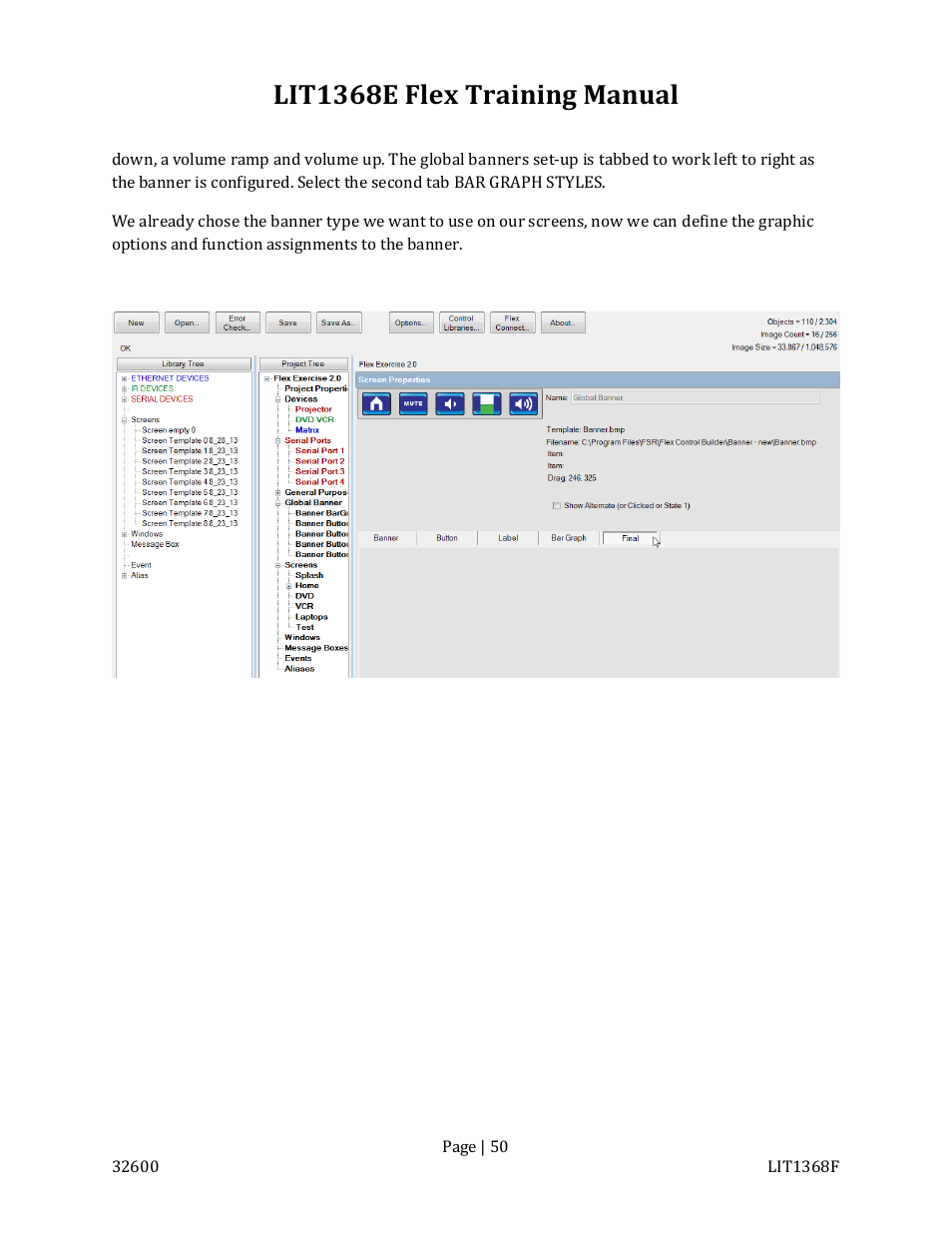 Lit1368e flex training manual | FSR FLEX CONTROL BUILDER TRAINING MANUAL User Manual | Page 50 / 142