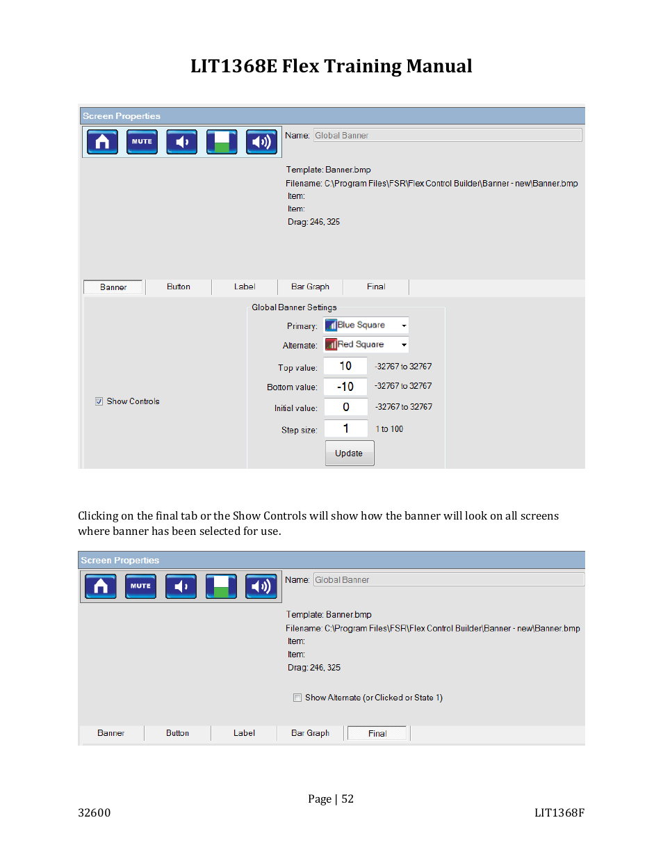 Lit1368e flex training manual | FSR FLEX CONTROL BUILDER TRAINING MANUAL User Manual | Page 52 / 142