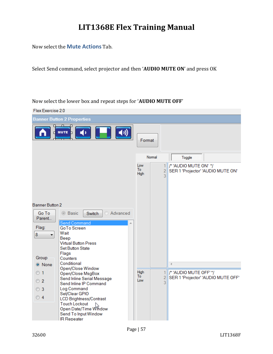 Lit1368e flex training manual | FSR FLEX CONTROL BUILDER TRAINING MANUAL User Manual | Page 57 / 142