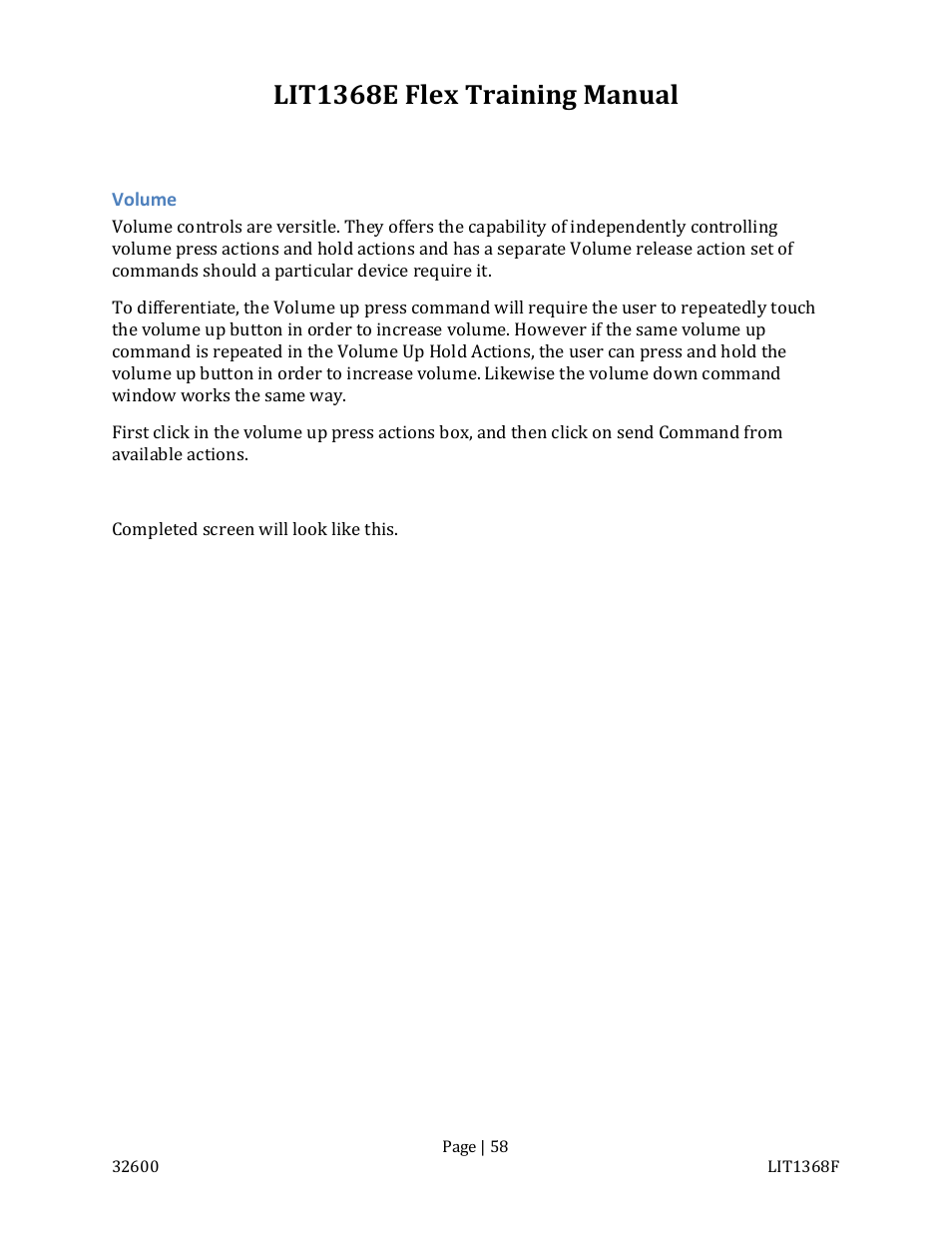 Lit1368e flex training manual | FSR FLEX CONTROL BUILDER TRAINING MANUAL User Manual | Page 58 / 142