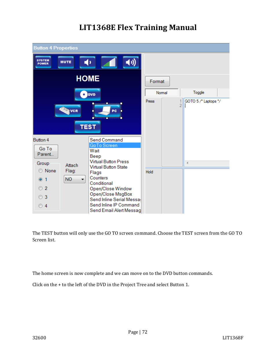 Lit1368e flex training manual | FSR FLEX CONTROL BUILDER TRAINING MANUAL User Manual | Page 72 / 142