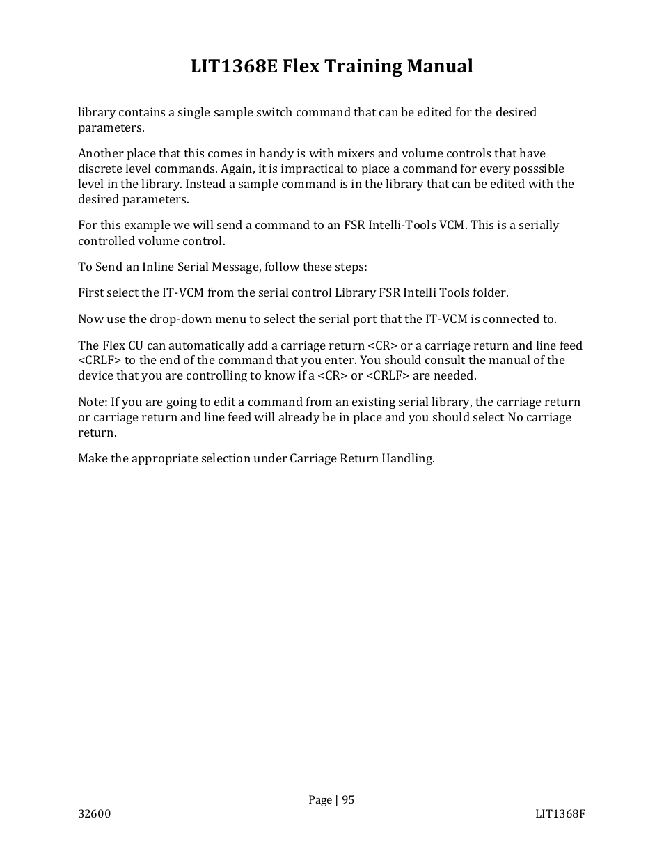 Lit1368e flex training manual | FSR FLEX CONTROL BUILDER TRAINING MANUAL User Manual | Page 95 / 142