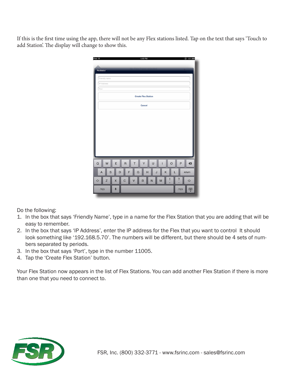 FSR FLEX Remote for iOS Users Guide User Manual | Page 5 / 10