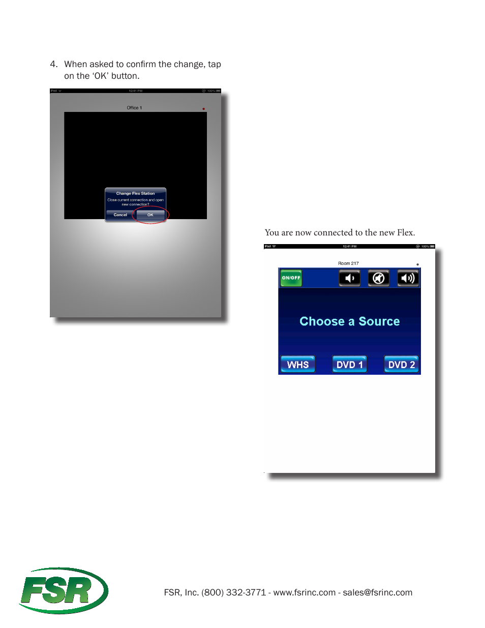 FSR FLEX Remote for iOS Users Guide User Manual | Page 9 / 10