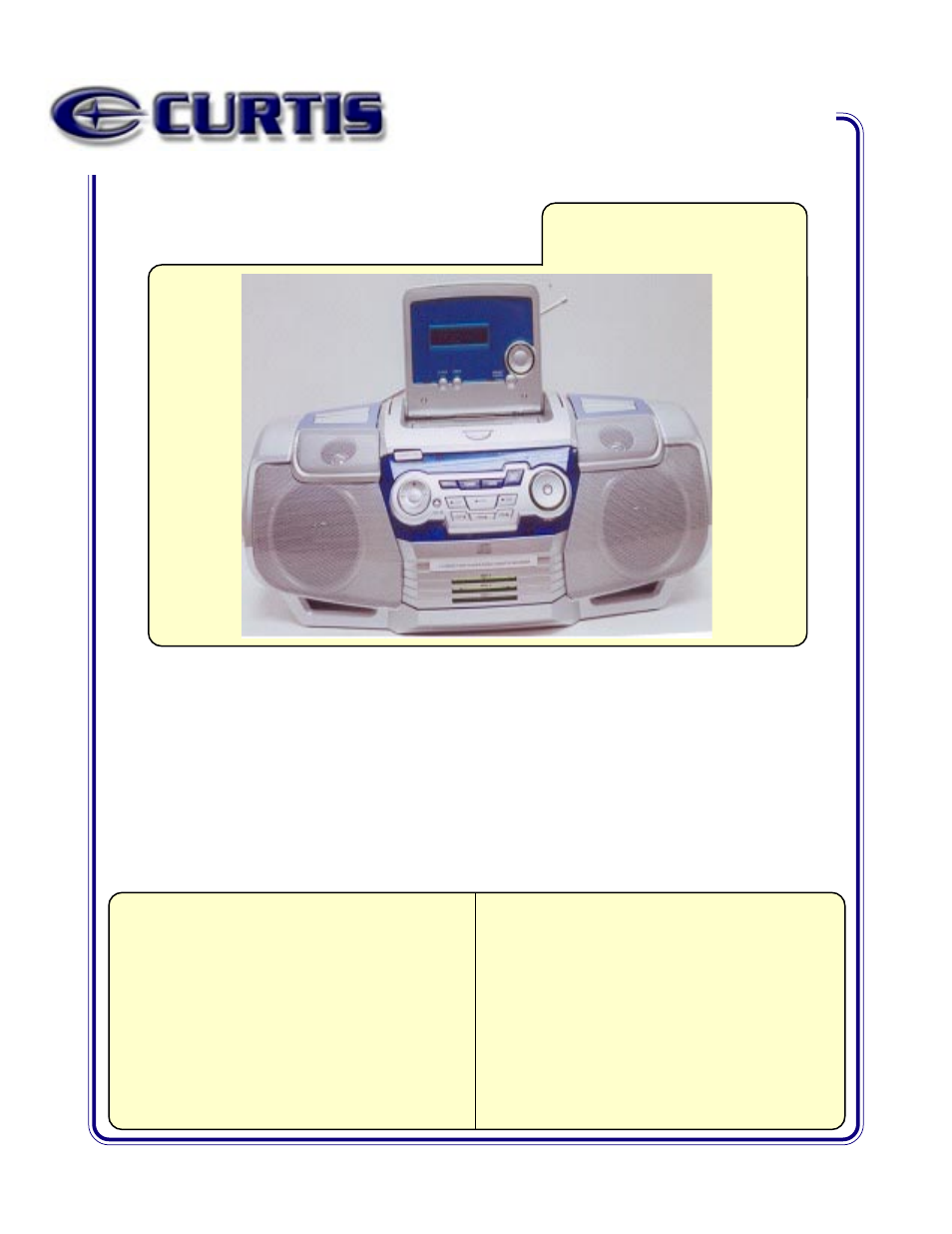 Curtis RCD263 User Manual | 1 page