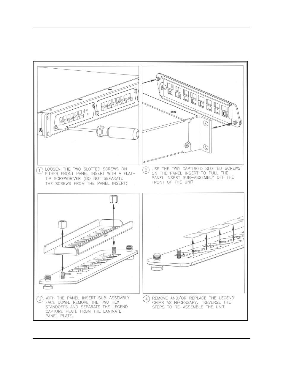 4 rack unit front panel setup | FSR RN-8200 User Manual | Page 19 / 47