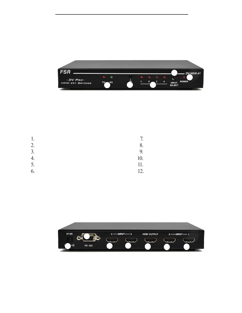 Dv-hsw-41 hdmi switcher, Dv hsw 41 hdmi switcher | FSR HuddleVU User Manual | Page 23 / 47