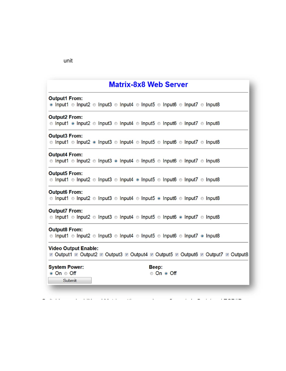 Web interface control | FSR DV-HMSW4K-88 Matrix User Manual | Page 21 / 23