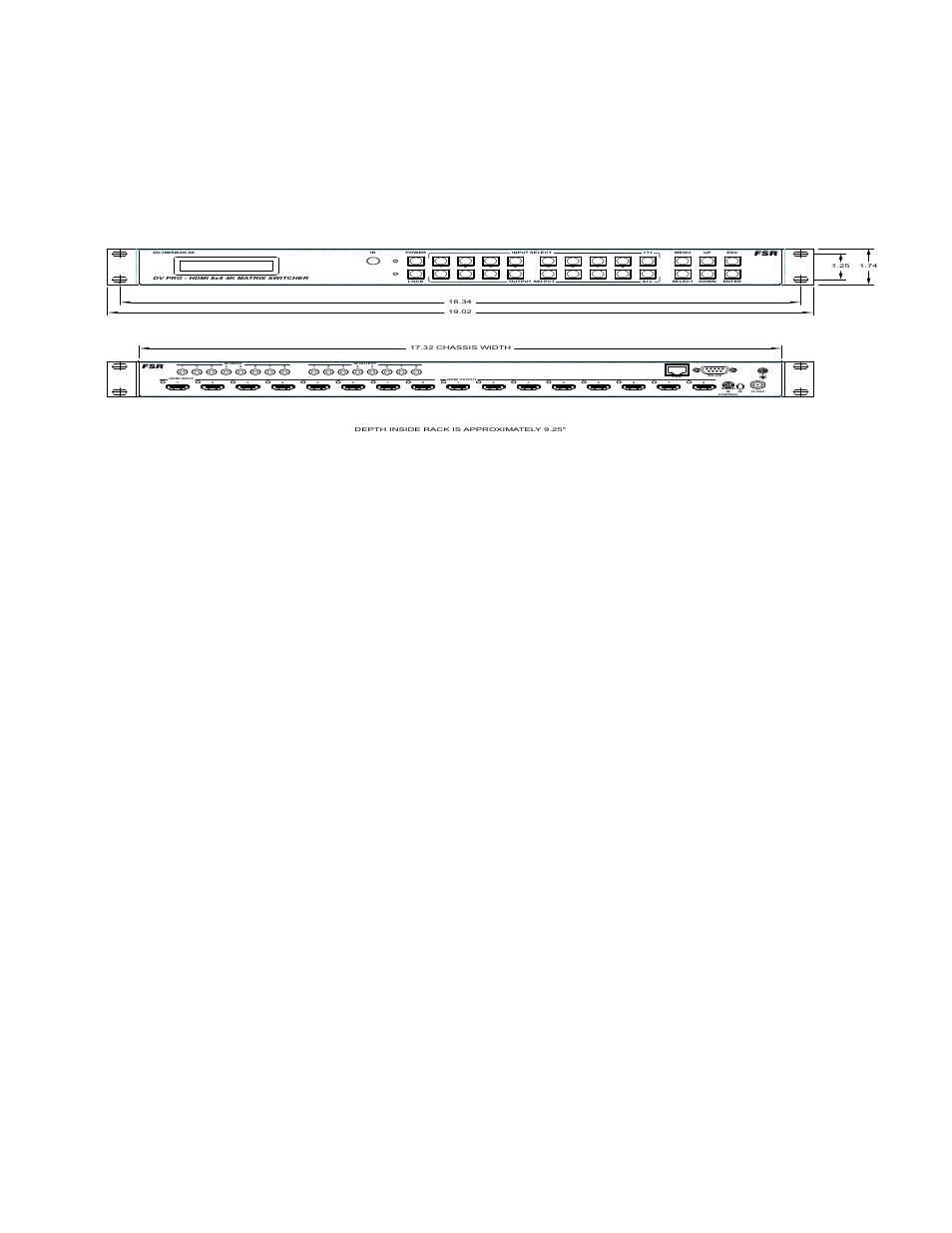 Dimensions | FSR DV-HMSW4K-88 Matrix User Manual | Page 8 / 23