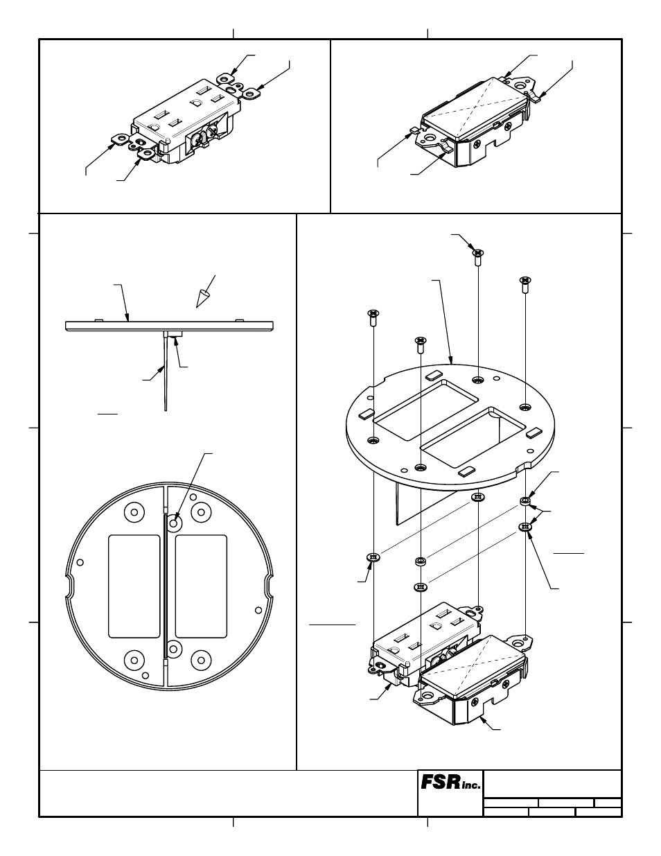 Step 2a - poke-thru, Use with ci-5lb and pci-5bwpa only | FSR SF-2SDP User Manual | Page 2 / 10
