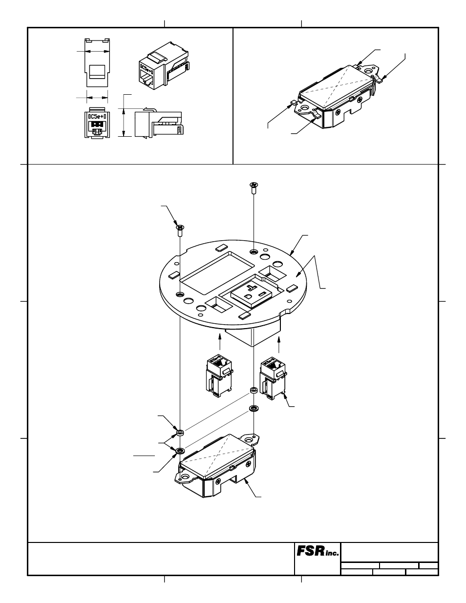 Step 2b - poke-thru, Sf-2sdp assembly detail, Maximum dimensions for substitute connectors | FSR SF-2SDP User Manual | Page 3 / 10
