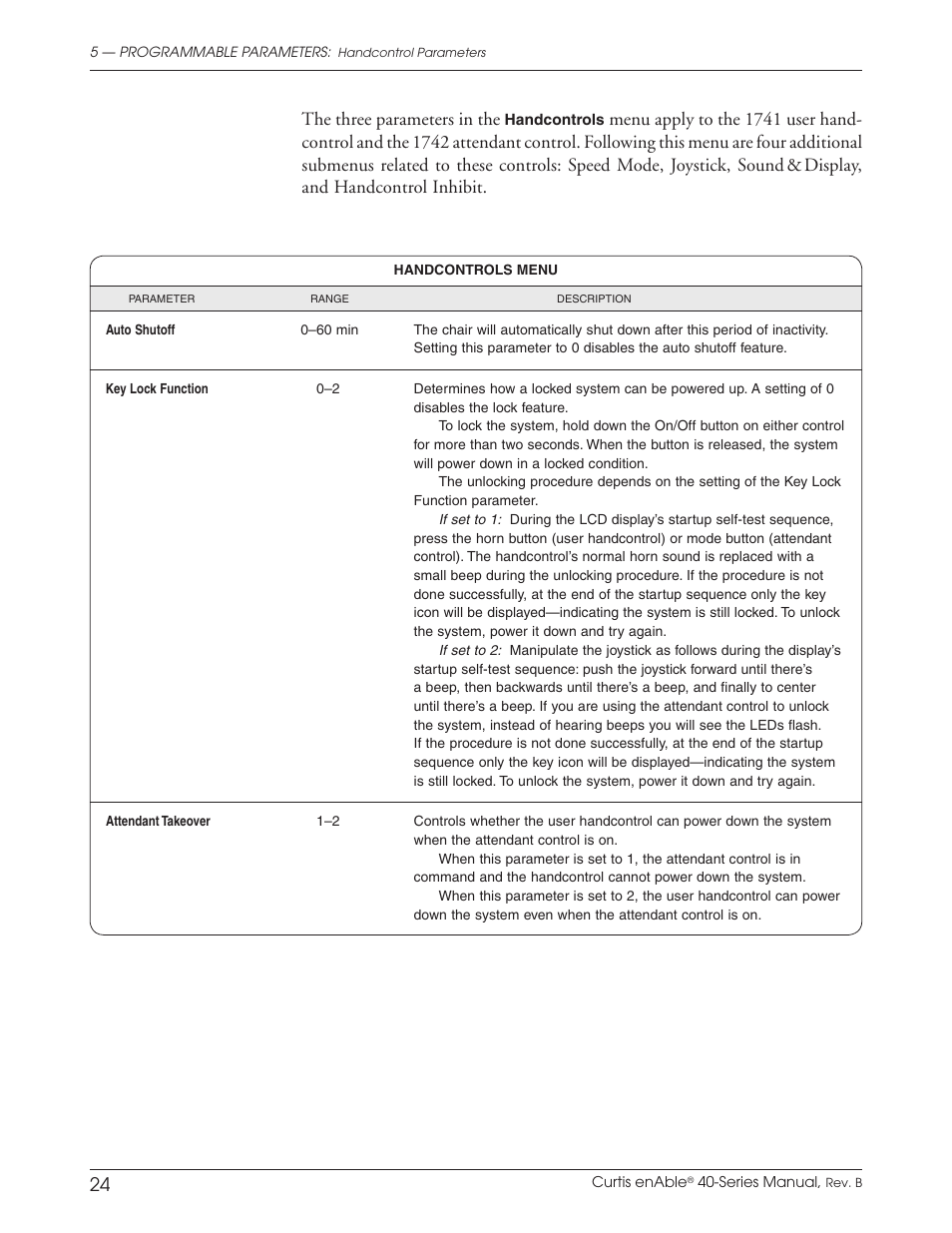 P. 24, P. 30, The three parameters in the | Curtis ENABLE 40 User Manual | Page 30 / 66