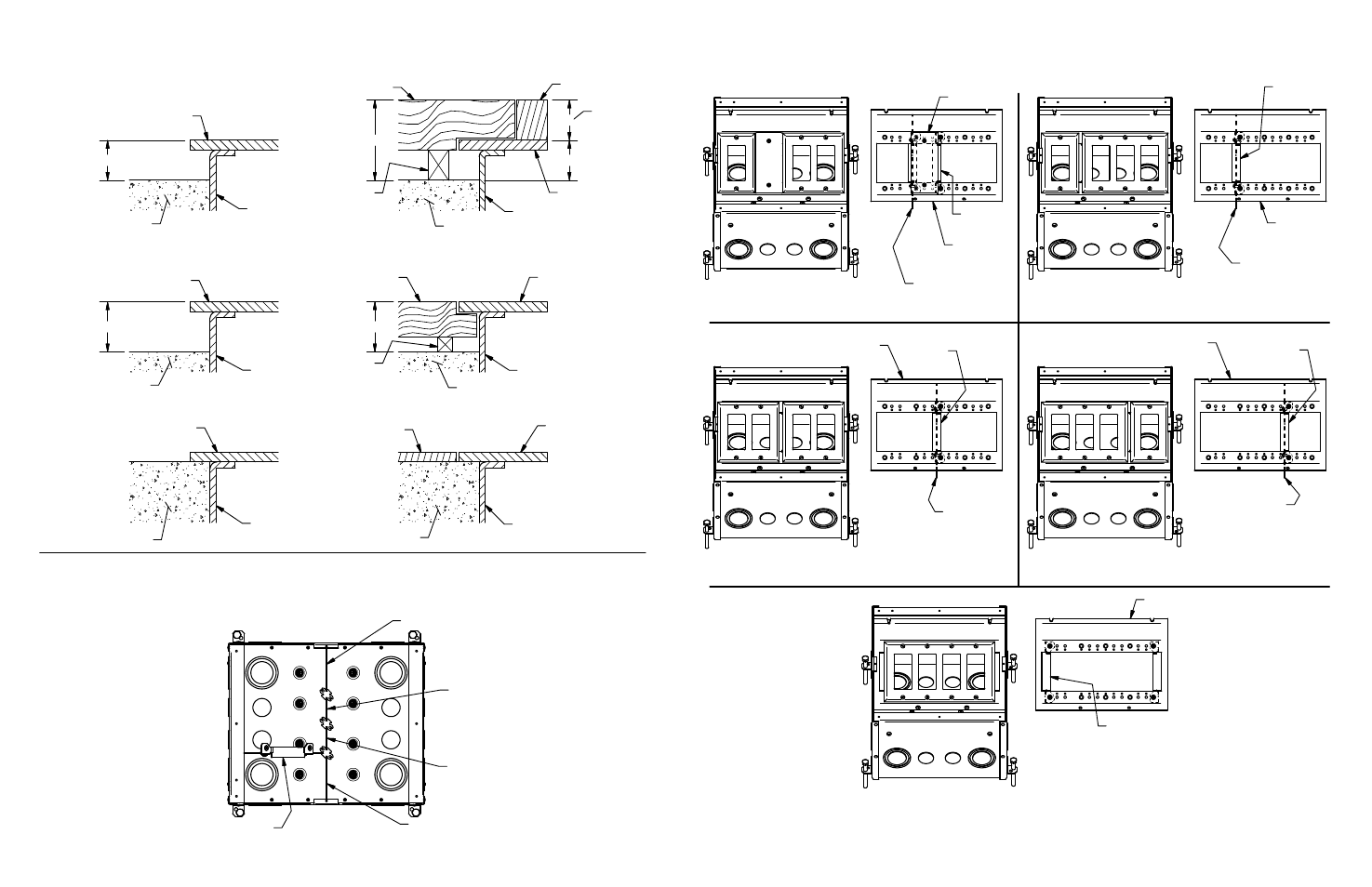 Gang mounting bracket configuration, Typical installation heights | FSR FL-500P User Manual | Page 2 / 2