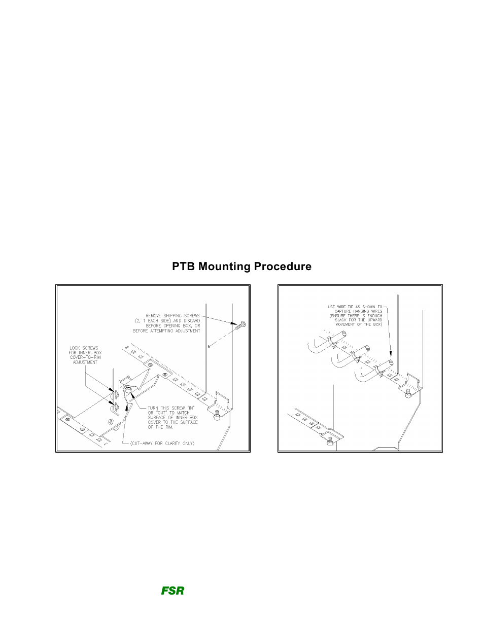 Ptb mounting procedure | FSR PTB Series User Manual | Page 3 / 6