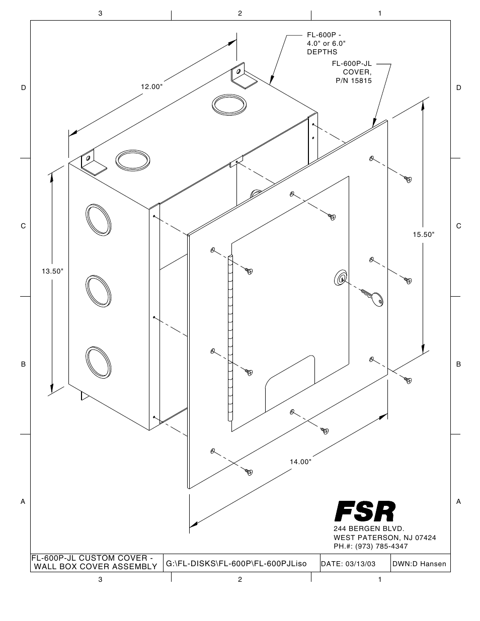 FSR FL-600PJL User Manual | 1 page