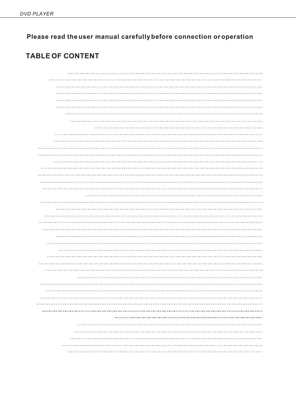 Т³гж 5, Table of content | Curtis DVD 1046 User Manual | Page 5 / 19