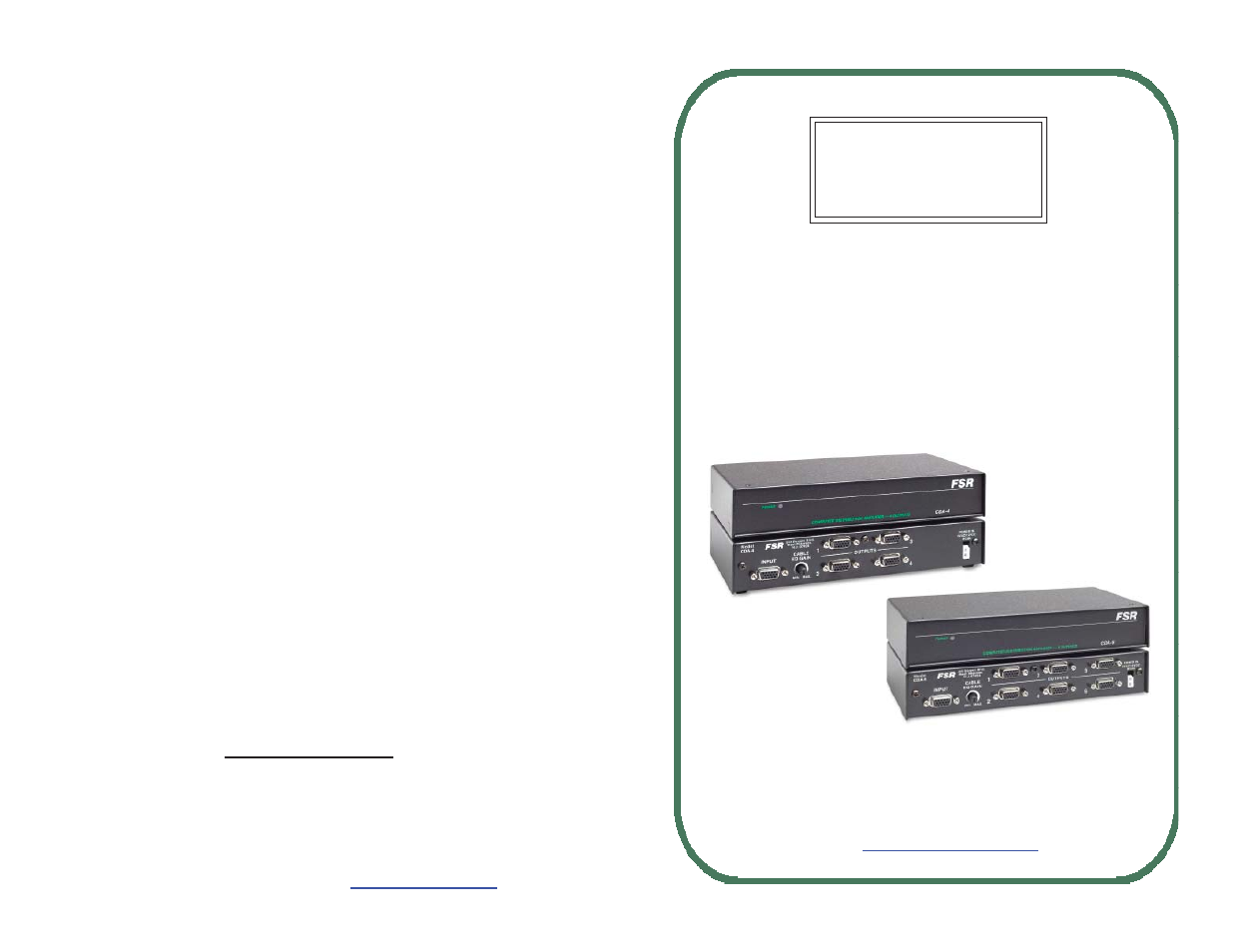 FSR CDA-4/6 User Manual | 4 pages