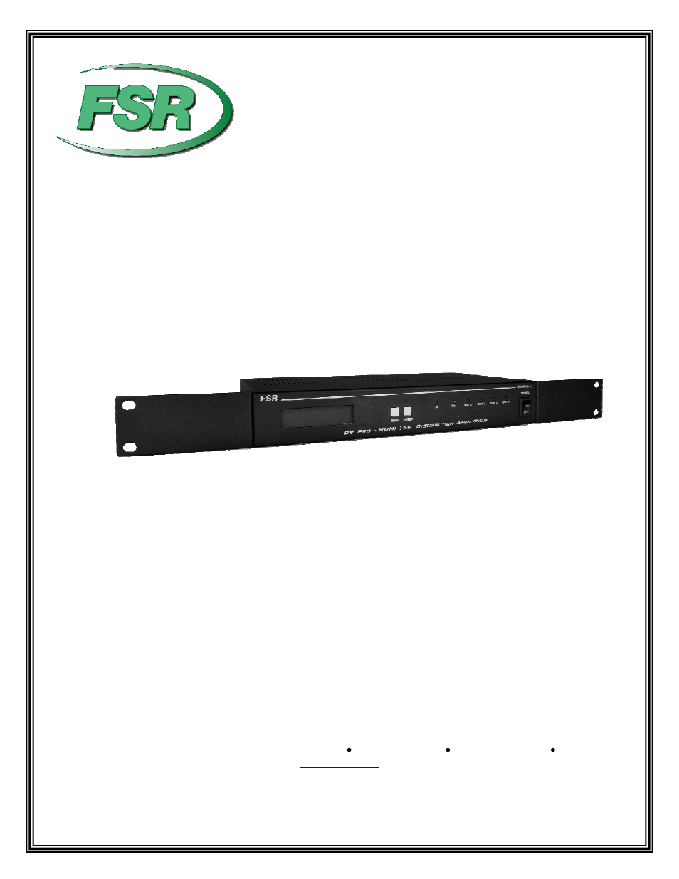 FSR DV-HDA-15 User Manual | 12 pages