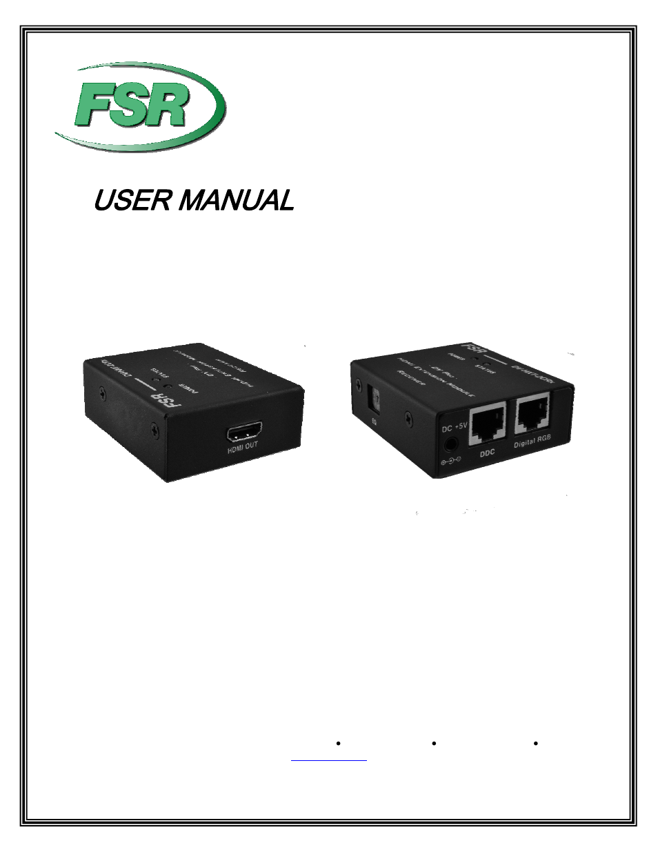 FSR DV-HXT-2 User Manual | 12 pages