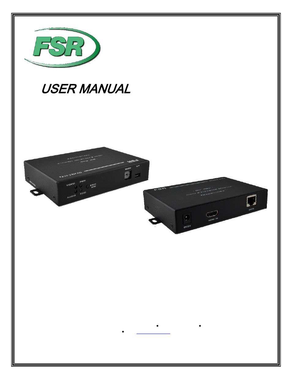 FSR DV-HXT-1 User Manual | 18 pages
