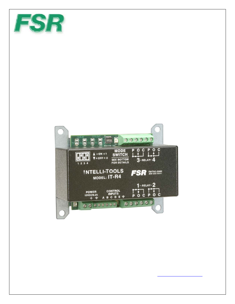FSR IT-R4 User Manual | 11 pages
