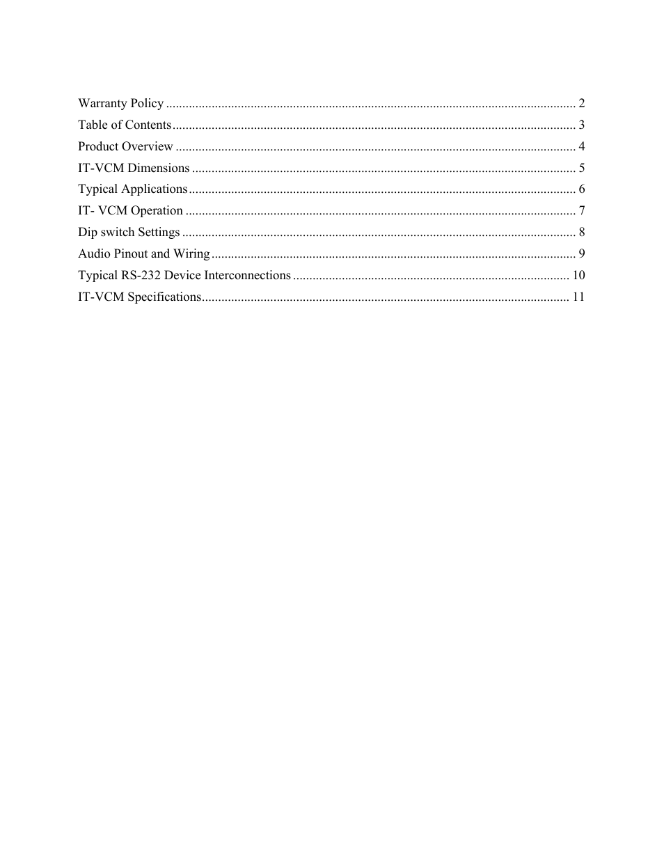 FSR IT-VCM User Manual | Page 3 / 12