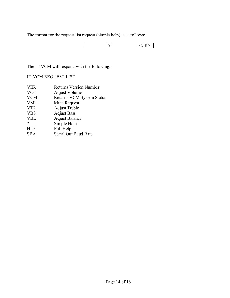 FSR IT-VCM User Manual | Page 14 / 16