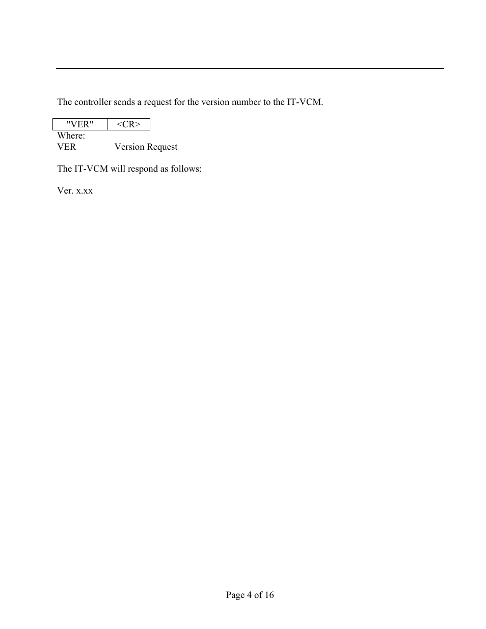 Version request | FSR IT-VCM User Manual | Page 4 / 16