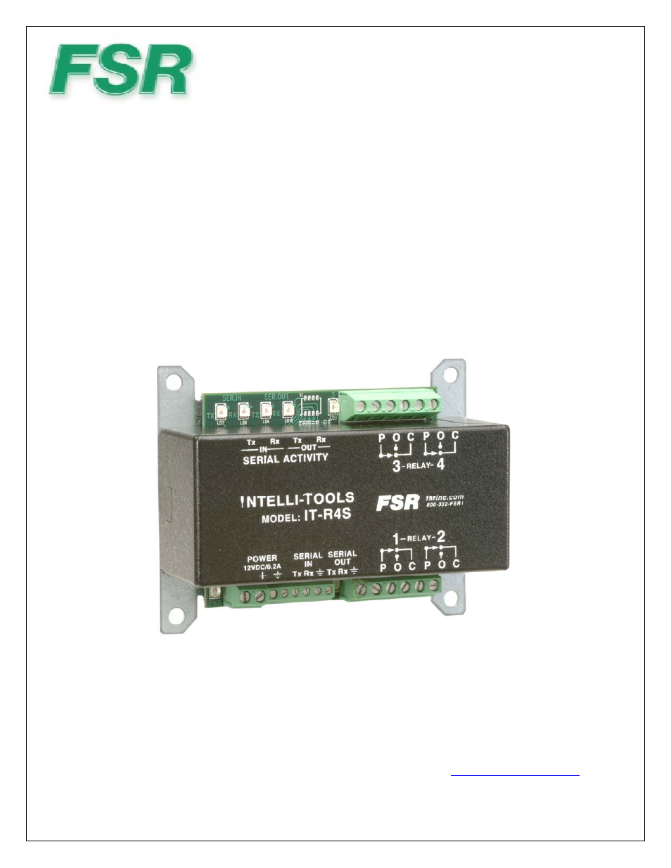 FSR IT-R4S User Manual | 12 pages