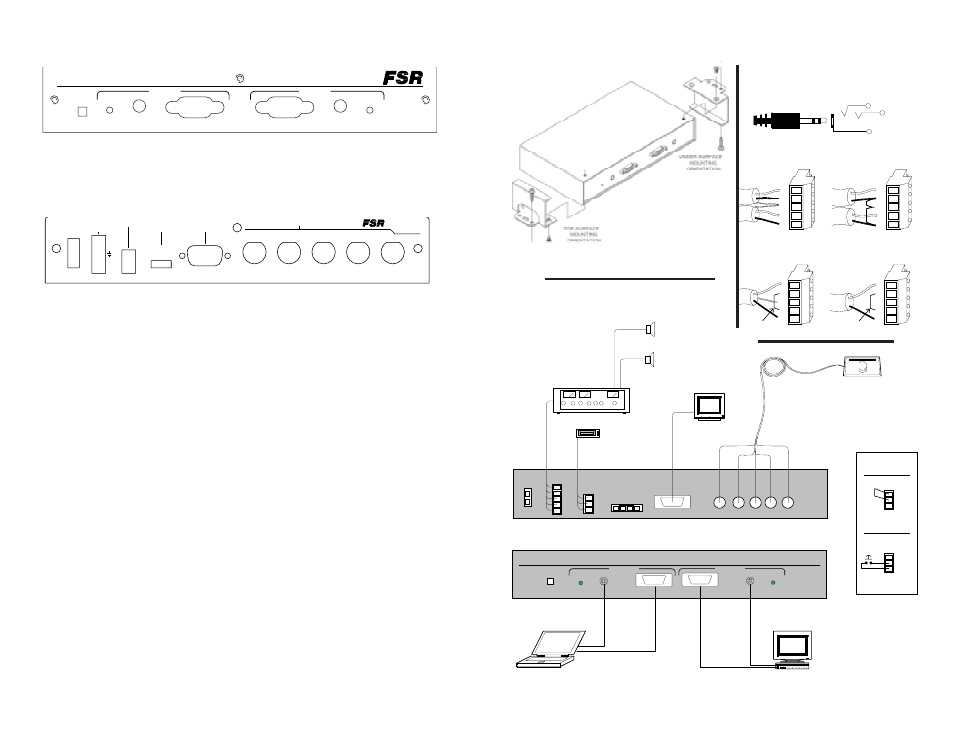 F s r, Front view rear view | FSR TN-2105 User Manual | Page 4 / 4