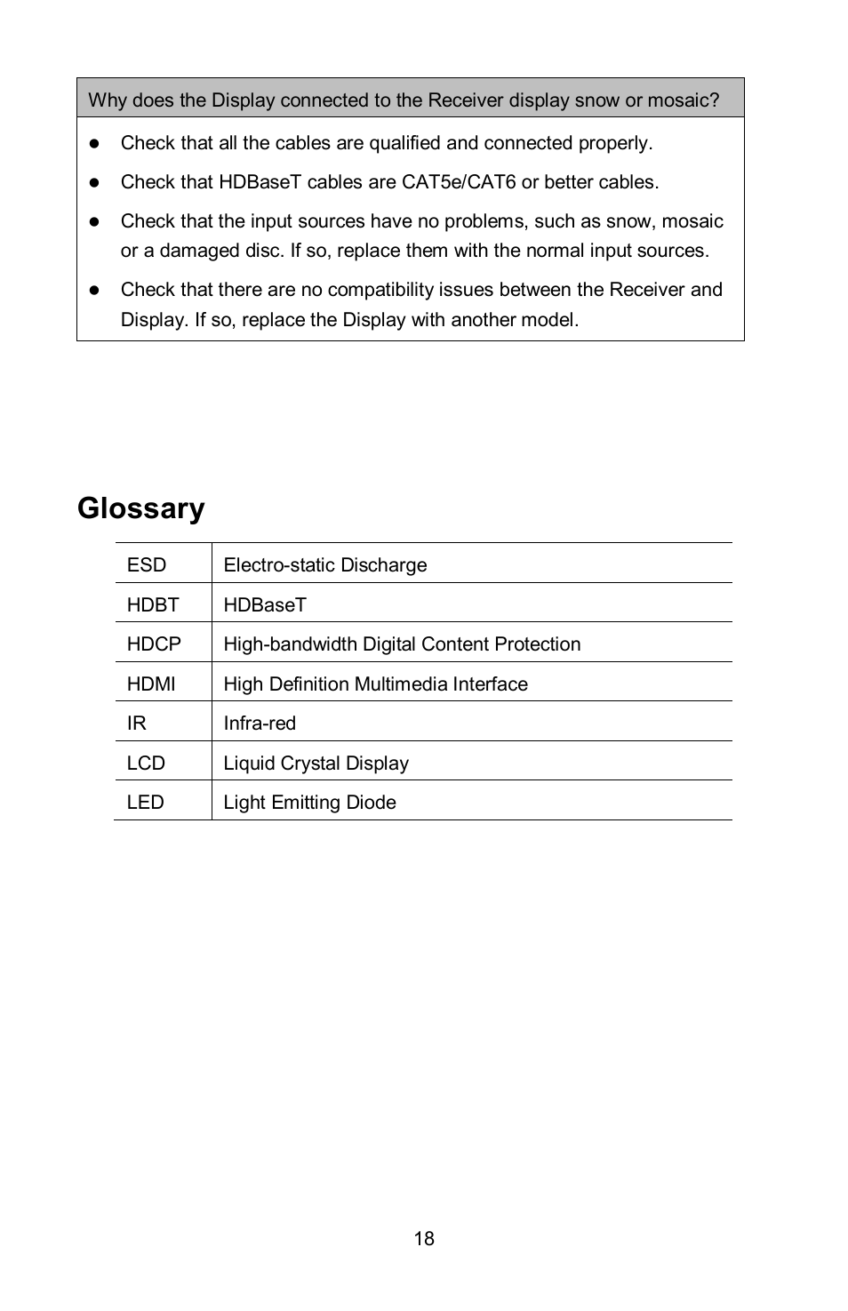 Glossary | FSR HD-H70-SP User Manual | Page 18 / 24