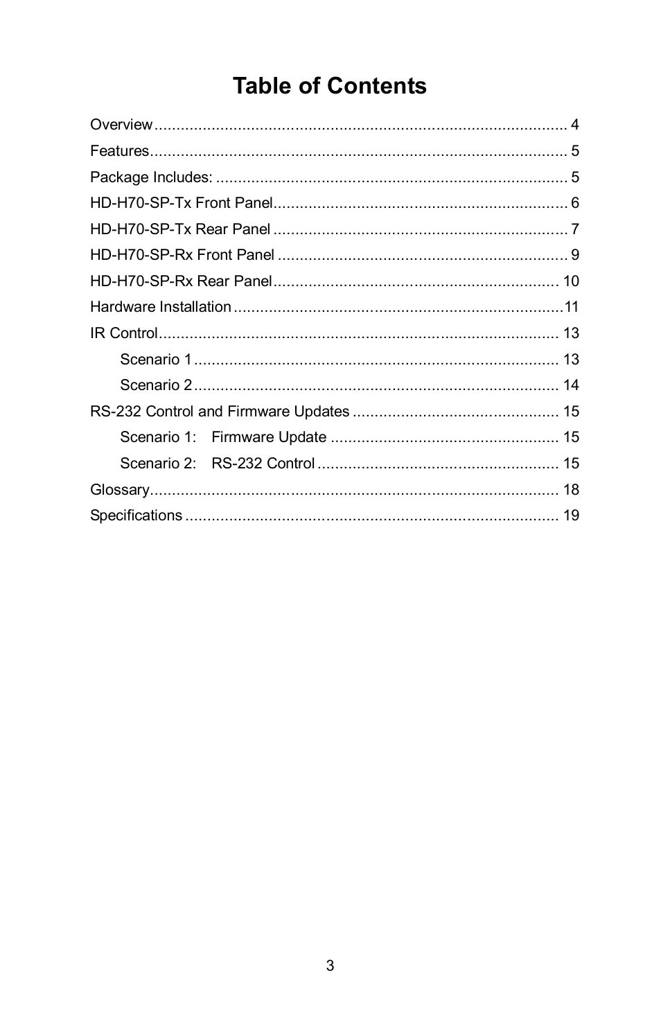 FSR HD-H70-SP User Manual | Page 3 / 24