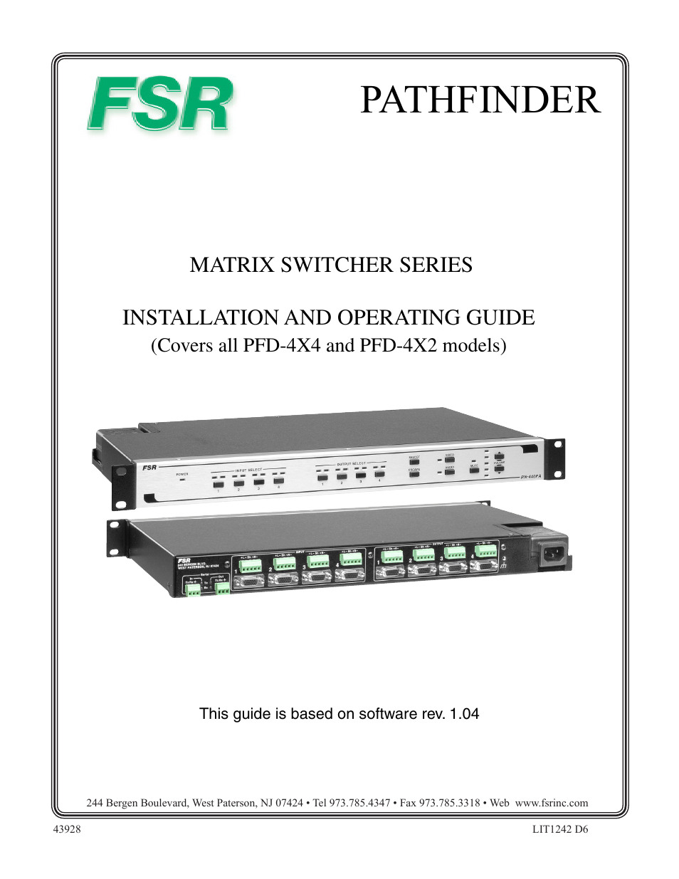 FSR PATHFINDER Covers all PFD-4X4 and PFD-4X2 User Manual | 18 pages