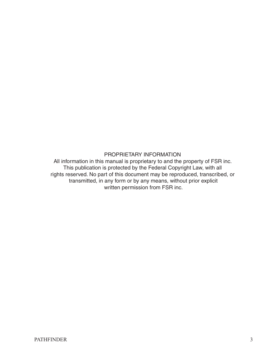 FSR PATHFINDER Covers all PFD-4X4 and PFD-4X2 User Manual | Page 3 / 18