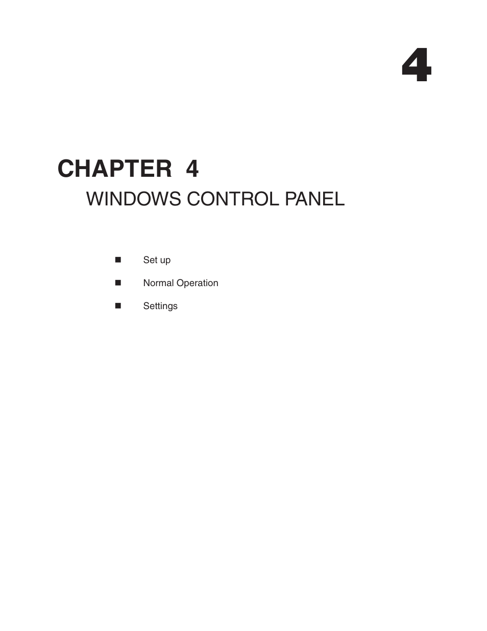 Chapter 4, Windows control panel | FSR MAS-3200 User Manual | Page 17 / 28