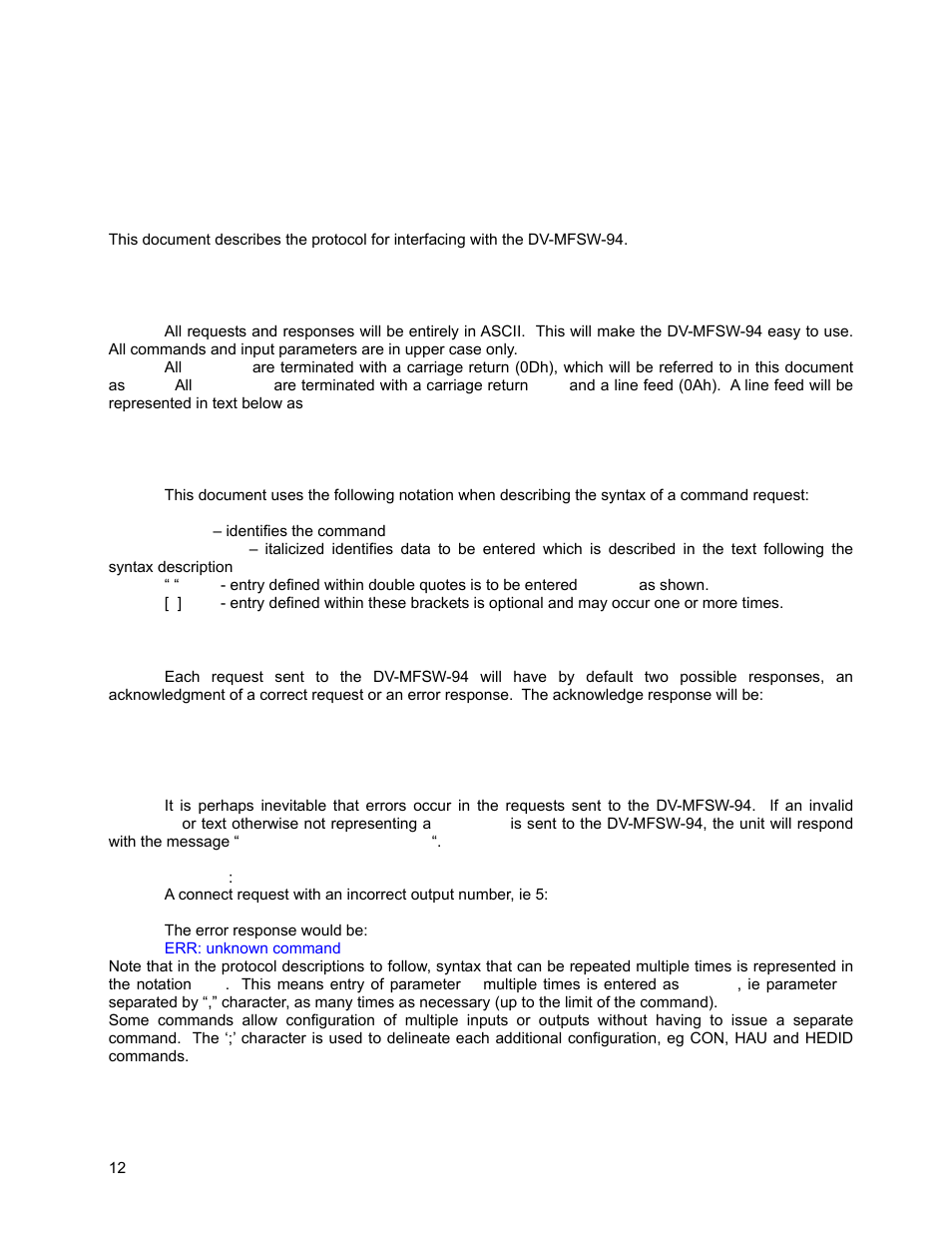 5 rs-232 protocol | FSR DV-MFSW-94 User Manual | Page 12 / 27