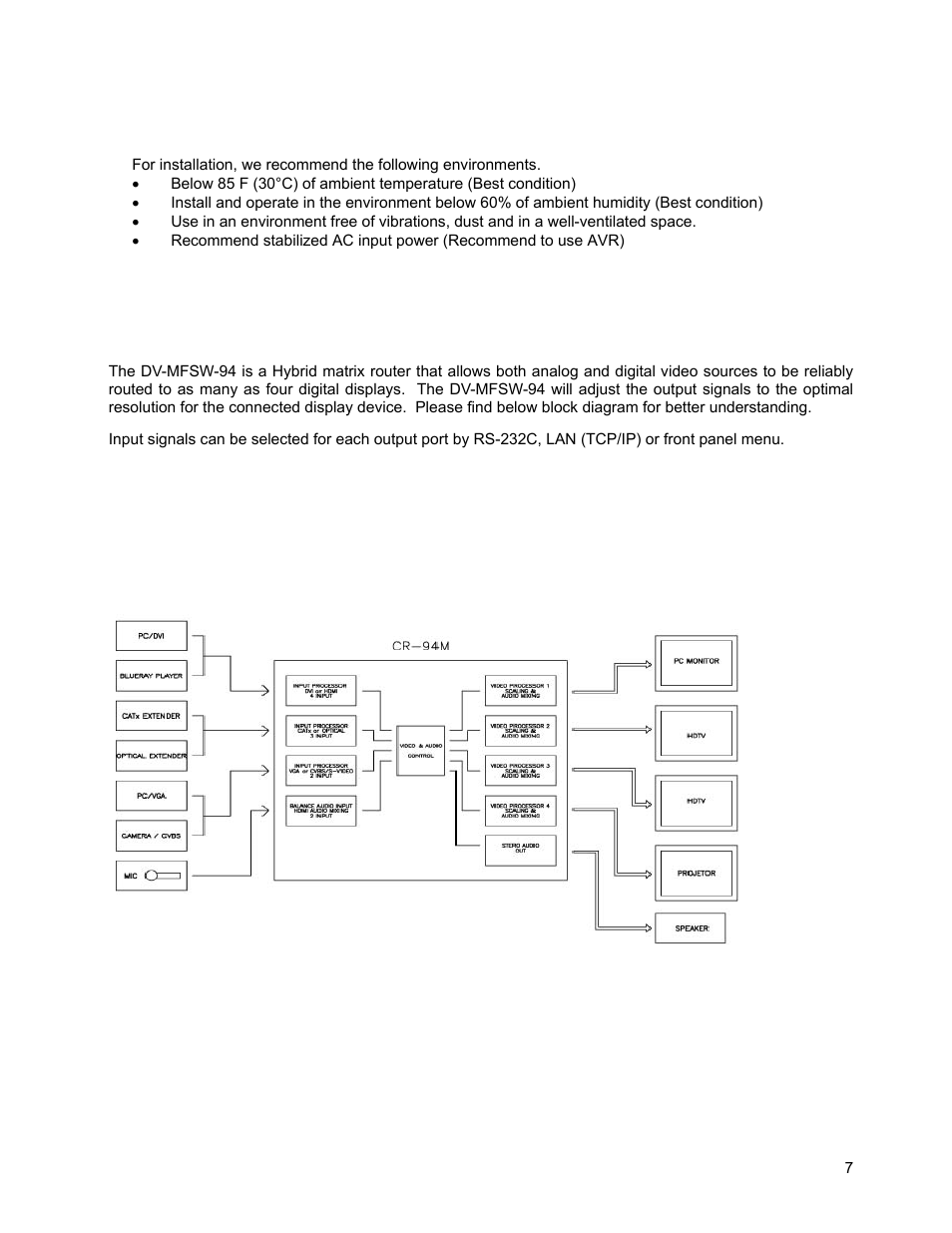 Environmental, 3functions of the product | FSR DV-MFSW-94 User Manual | Page 7 / 27