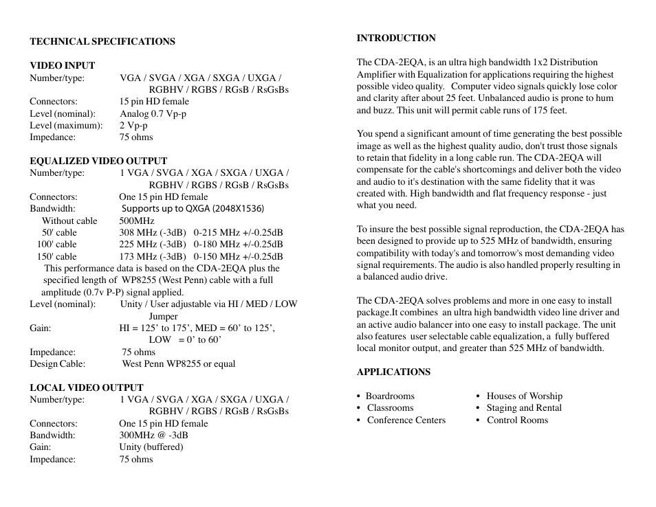 FSR CDA-2EQA User Manual | Page 3 / 4