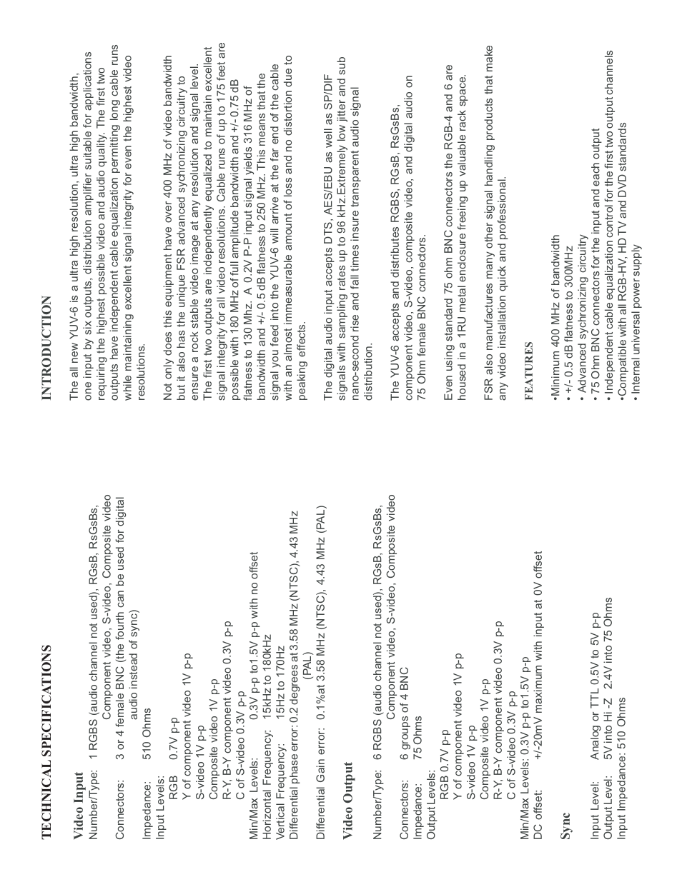 FSR YUV-6 User Manual | Page 3 / 4