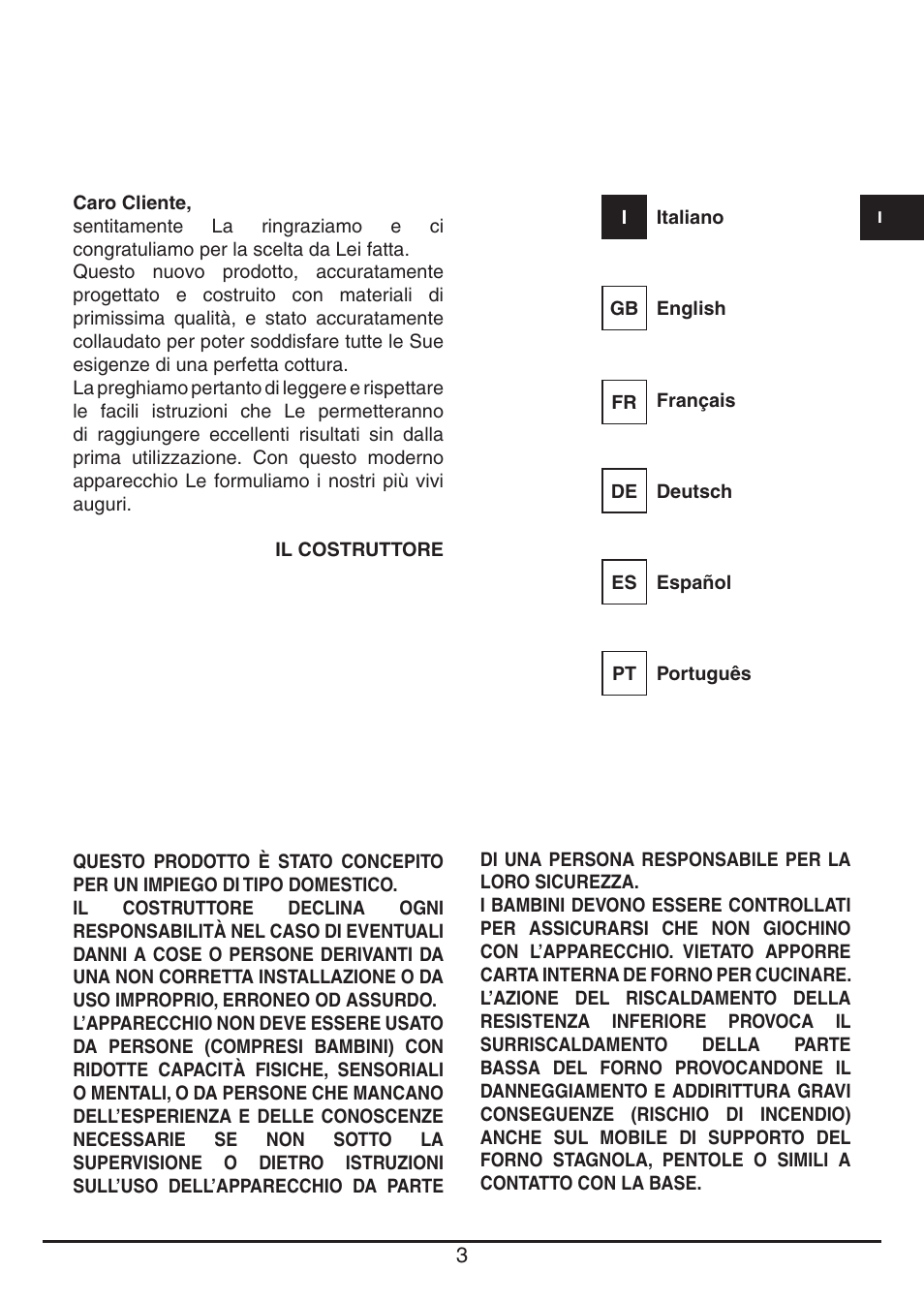 Fulgor Milano QO 6009 PT User Manual | Page 3 / 64