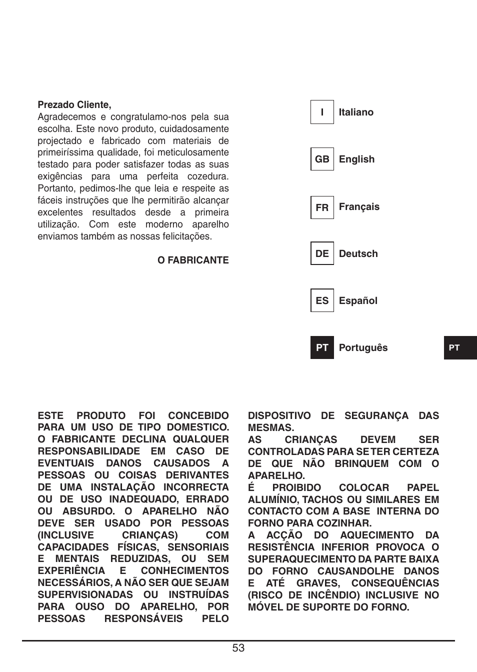 Fulgor Milano QO 6009 PT User Manual | Page 53 / 64