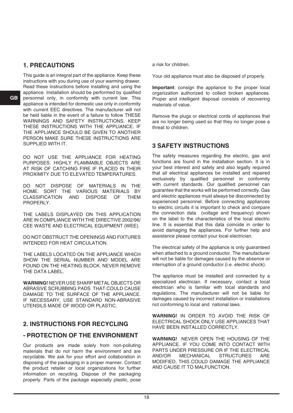 Fulgor Milano LWD 12 User Manual | Page 18 / 84