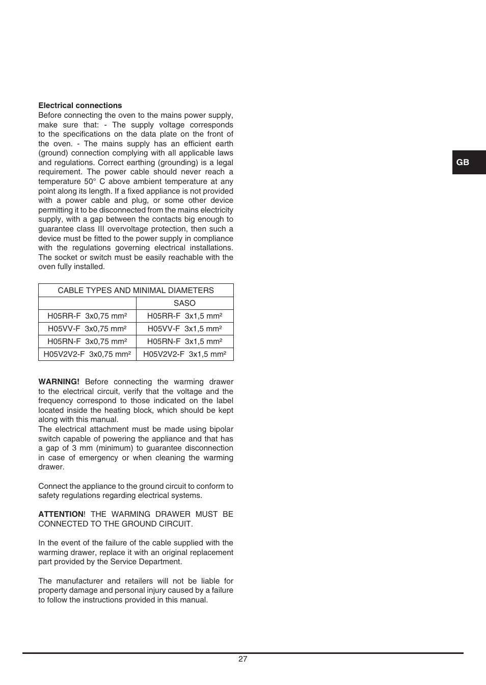 Fulgor Milano LWD 12 User Manual | Page 27 / 84